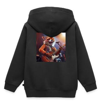 Fuchs - Kinder Premium Organic Hoodie - Schwarz - Hinten - AI Model Kid Male (0cm)