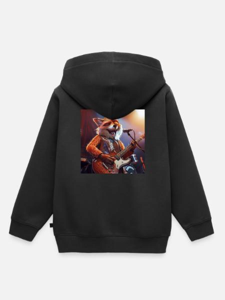 Fuchs - Kinder Premium Organic Hoodie - Schwarz
