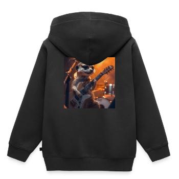 Erdmännchen - Kinder Premium Organic Hoodie - Schwarz - Hinten - AI Model Kid Male (0cm)