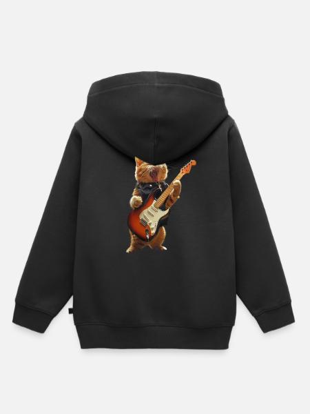 Katze - Kinder Premium Organic Hoodie - Schwarz