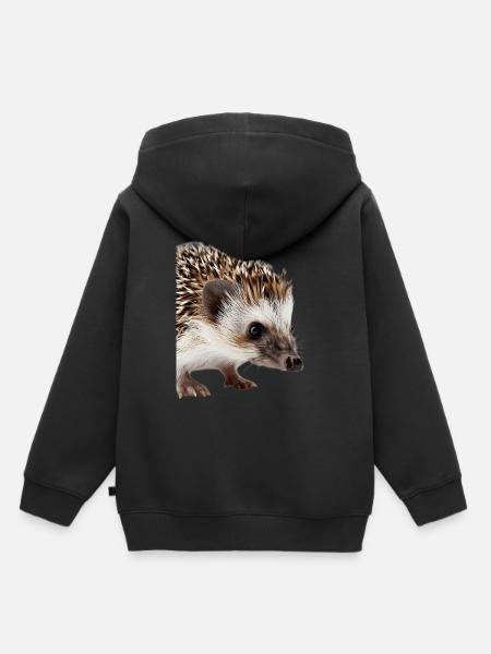 Igel - Kinder Premium Organic Hoodie - Schwarz