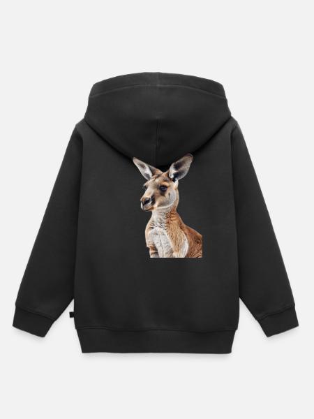 Känguru - Kinder Premium Organic Hoodie - Schwarz