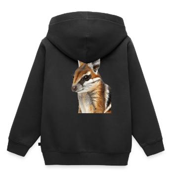 Blouson aviateur tranquillisant - Sweat Premium à capuche enfant bio - noir - Dos - AI Model Kid Male (0cm)