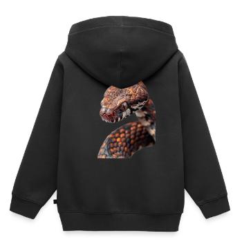 Schlange - Kinder Premium Organic Hoodie - Schwarz - Hinten - AI Model Kid Male (0cm)