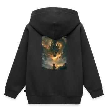 Cerf-volant - Sweat Premium à capuche enfant bio - noir - Dos - AI Model Kid Male (0cm)