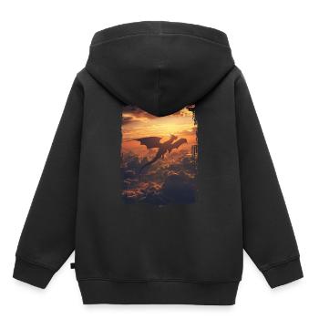 Cerf-volant - Sweat Premium à capuche enfant bio - noir - Dos - AI Model Kid Male (0cm)