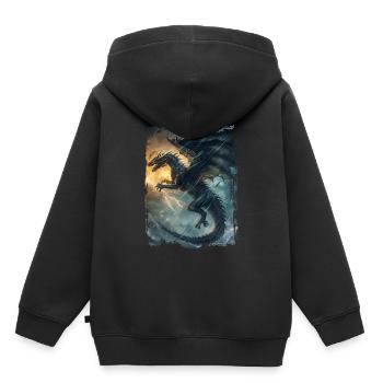 Cerf-volant - Sweat Premium à capuche enfant bio - noir - Dos - AI Model Kid Male (0cm)