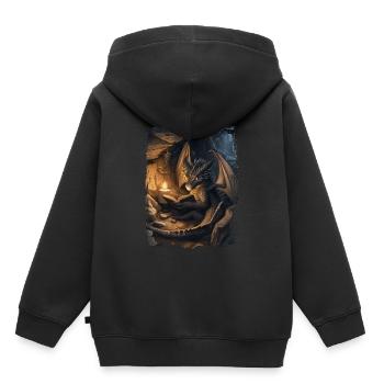 Cerf-volant - Sweat Premium à capuche enfant bio - noir - Dos - AI Model Kid Male (0cm)