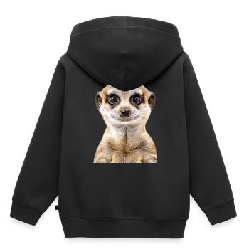 Erdmännchen - Kinder Premium Organic Hoodie - Schwarz - Hinten - AI Model Kid Male (0cm)