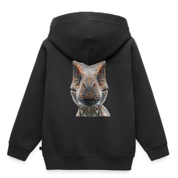 T-Rex - Sweat Premium à capuche enfant bio - noir - Dos - AI Model Kid Male (0cm)