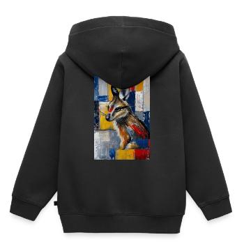 Blouson aviateur tranquillisant - Sweat Premium à capuche enfant bio - noir - Dos - AI Model Kid Male (0cm)