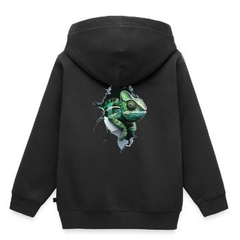 Caméléon - Sweat Premium à capuche enfant bio - noir - Dos - AI Model Kid Male (0cm)