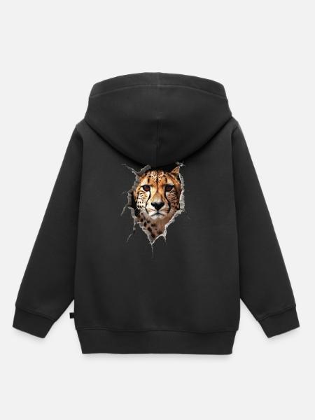 Gepard - Kinder Premium Organic Hoodie - Schwarz