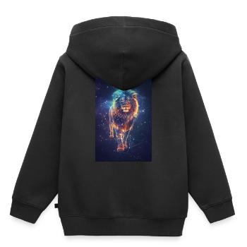 Jumeaux - Sweat Premium à capuche enfant bio - noir - Dos - AI Model Kid Male (0cm)