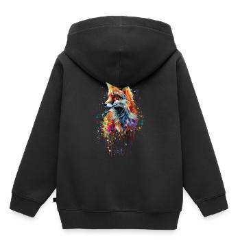 Fuchs - Kinder Premium Organic Hoodie - Schwarz - Hinten - AI Model Kid Male (0cm)