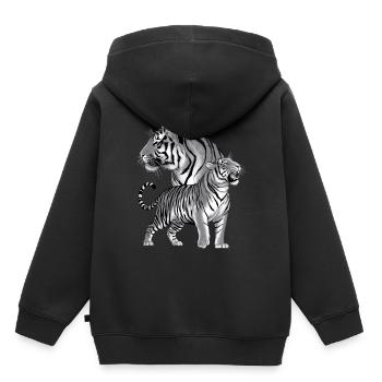 Tigre - Sweat Premium à capuche enfant bio - noir - Dos - AI Model Kid Male (0cm)