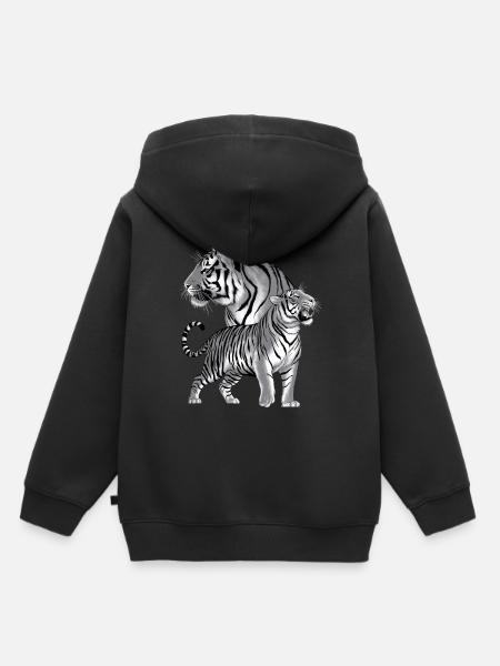 Tiger - Kinder Premium Organic Hoodie - Schwarz