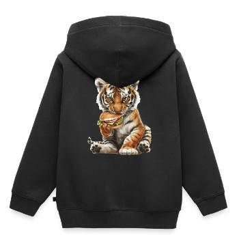 Tigre - Sweat Premium à capuche enfant bio - noir - Dos - AI Model Kid Male (0cm)
