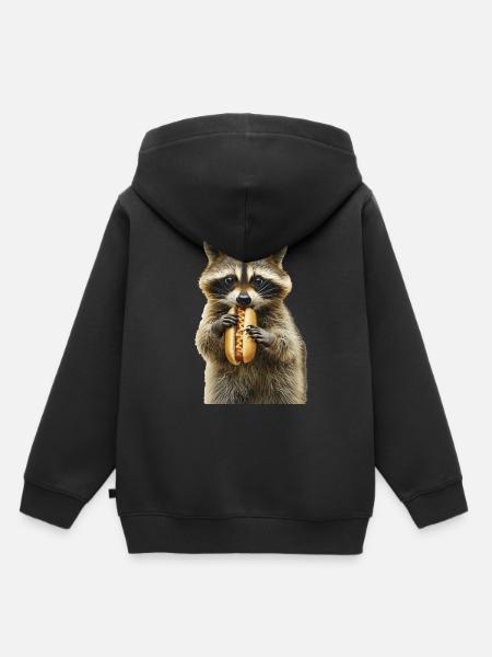 Waschbär - Kinder Premium Organic Hoodie - Schwarz