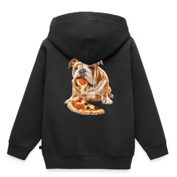 Bulldog - Kids Premium Organic Hoodie - black - Back - AI Model Kid Male (0cm)