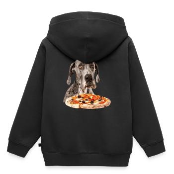 Dogue allemand - Sweat Premium à capuche enfant bio - noir - Dos - AI Model Kid Male (0cm)