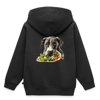 Dogue allemand - Sweat Premium à capuche enfant bio - noir - Dos - AI Model Kid Male (0cm)