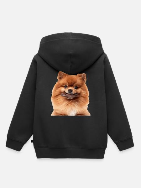 Zwergspitz - Kinder Premium Organic Hoodie - Schwarz