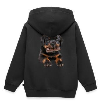 Rottweiler - Kinder Premium Organic Hoodie - Schwarz - Hinten - AI Model Kid Male (0cm)