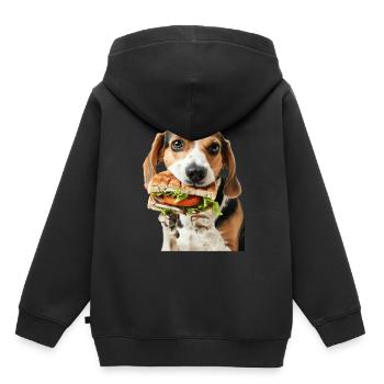 Beagle - Kinder Premium Organic Hoodie - Schwarz - Hinten - AI Model Kid Male (0cm)