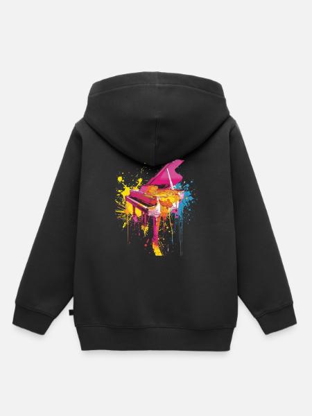 Klavier - Kinder Premium Organic Hoodie - Schwarz