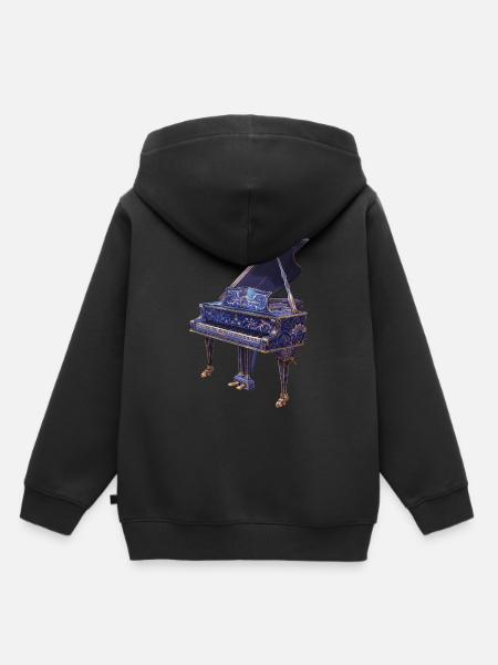 Klavier - Kinder Premium Organic Hoodie - Schwarz
