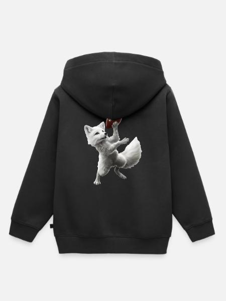 Polarfuchs Fußball - Kinder Premium Organic Hoodie - Schwarz