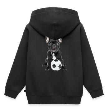 Bouledogue français - Sweat Premium à capuche enfant bio - noir - Dos - AI Model Kid Male (0cm)