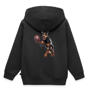Doberman - Sweat Premium à capuche enfant bio - noir - Dos - AI Model Kid Male (0cm)