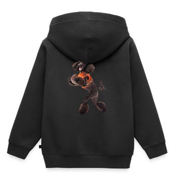 Caniche - Sweat Premium à capuche enfant bio - noir - Dos - AI Model Kid Male (0cm)