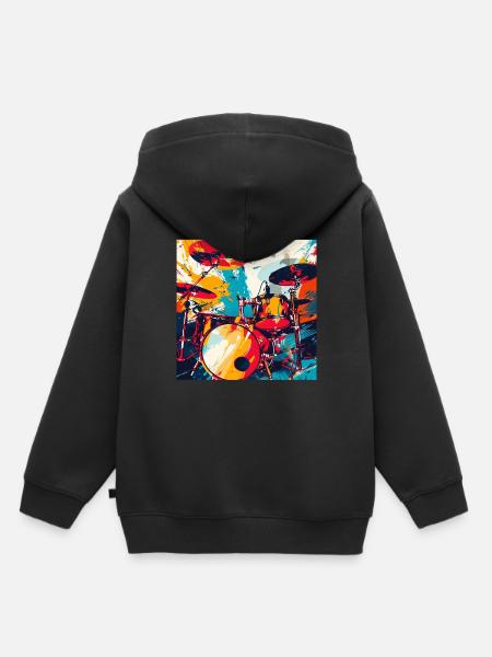 Schlagzeug - Kinder Premium Organic Hoodie - Schwarz