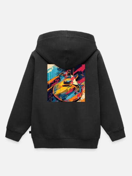 Gitarre - Kinder Premium Organic Hoodie - Schwarz