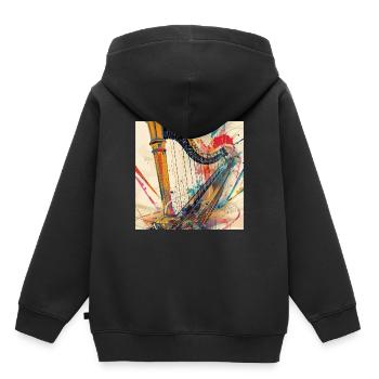 Harpe - Sweat Premium à capuche enfant bio - noir - Dos - AI Model Kid Male (0cm)