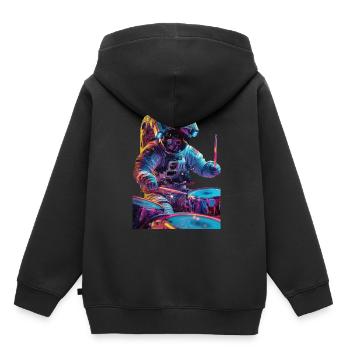 Tambours d’astronaute - Sweat Premium à capuche enfant bio - noir - Dos - AI Model Kid Male (0cm)
