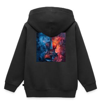 Violine - Kinder Premium Organic Hoodie - Schwarz - Hinten - AI Model Kid Male (0cm)