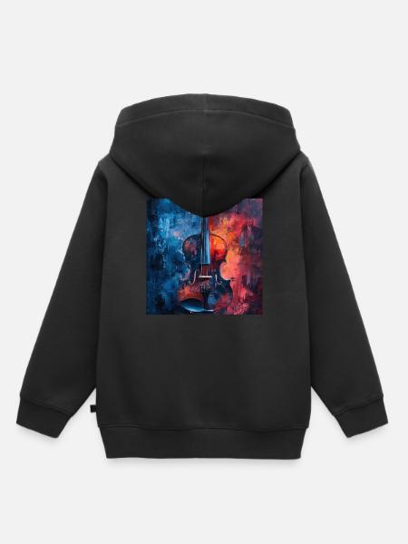 Violine - Kinder Premium Organic Hoodie - Schwarz