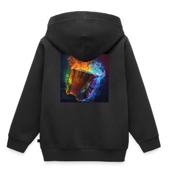 Akkordeon - Kinder Premium Organic Hoodie - Schwarz - Hinten - AI Model Kid Male (0cm)