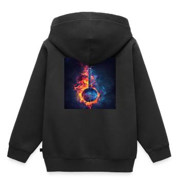 Banjo - Kinder Premium Organic Hoodie - Schwarz - Hinten - AI Model Kid Male (0cm)