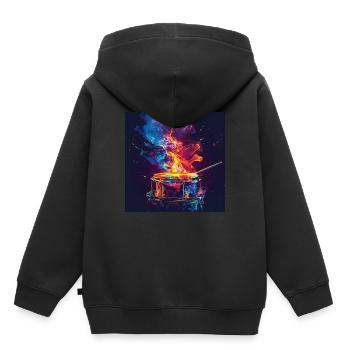 Percussion - Sweat Premium à capuche enfant bio - noir - Dos - AI Model Kid Male (0cm)