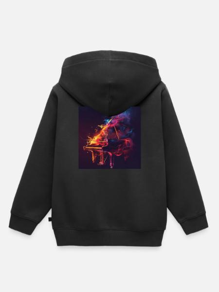 Klavier - Kinder Premium Organic Hoodie - Schwarz