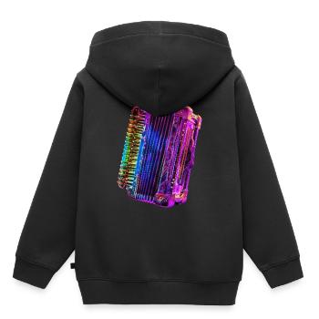Accordéon - Sweat Premium à capuche enfant bio - noir - Dos - AI Model Kid Male (0cm)