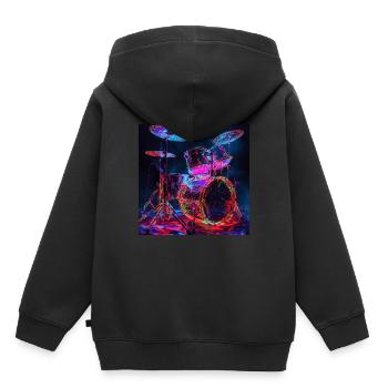 Percussion - Sweat Premium à capuche enfant bio - noir - Dos - AI Model Kid Male (0cm)