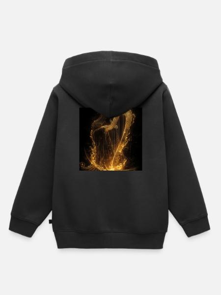 Harfe - Kinder Premium Organic Hoodie - Schwarz