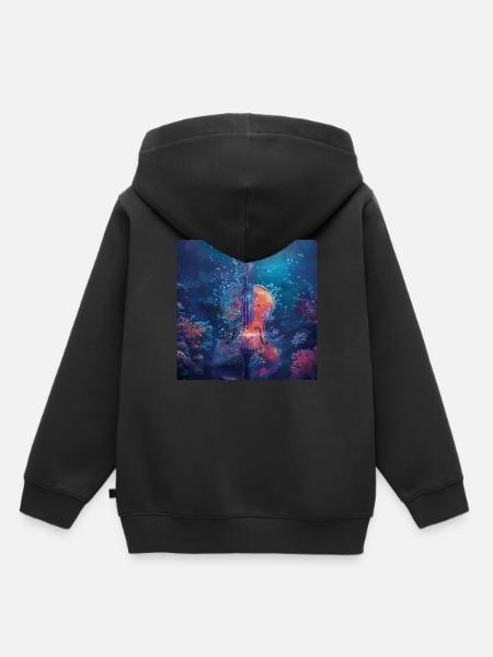 Violine - Kinder Premium Organic Hoodie - Schwarz