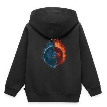 Banjo - Kinder Premium Organic Hoodie - Schwarz - Hinten - AI Model Kid Male (0cm)